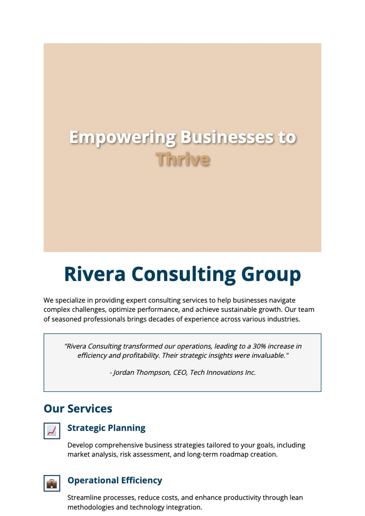 One Page Consultant Services Pamphlet Template with ACBS Agency Features and Contact Info_variant_2